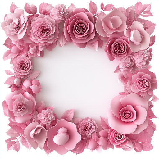 3D pink border on flat white background, isolated clipart