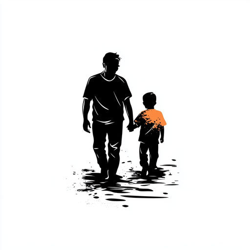 Father and son tattoo sketch holding hands