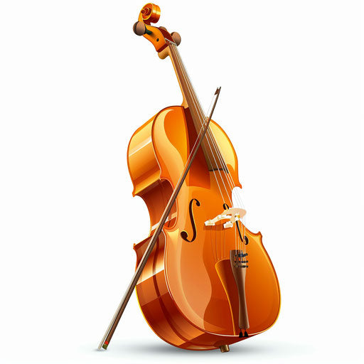 Realistic cello clipart on flat white background