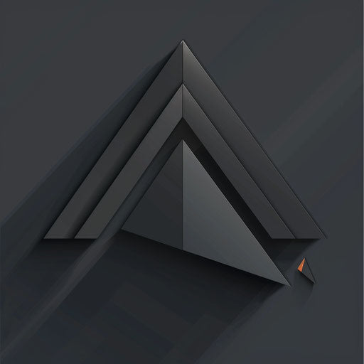 Stylish travel logo with angular shapes on dark grey background