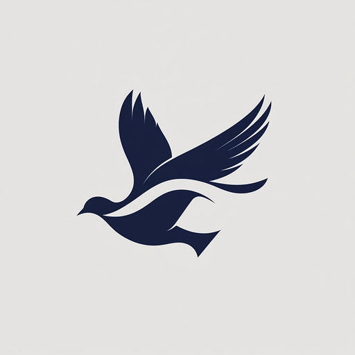 Minimalist church logo with a unique abstract flying dove