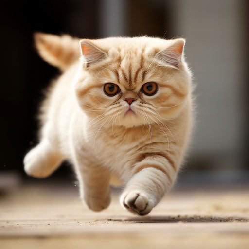 Exotic shorthair cat running