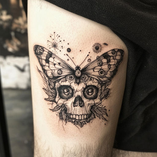 Skull Butterfly Tattoo Stencil Tattoo Kit