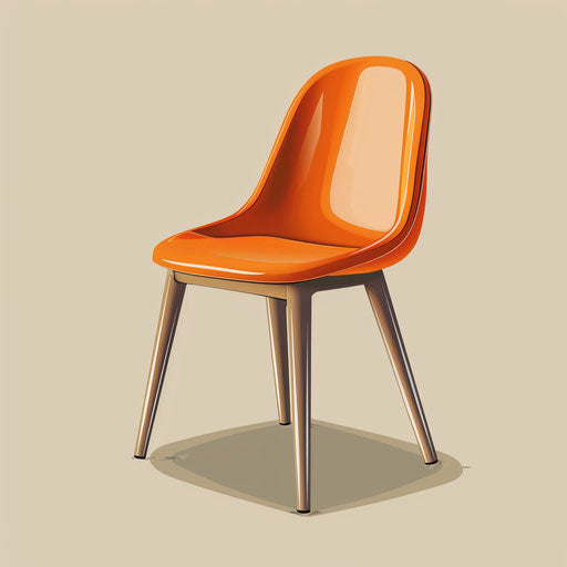 Realistic chair clipart with random flat background