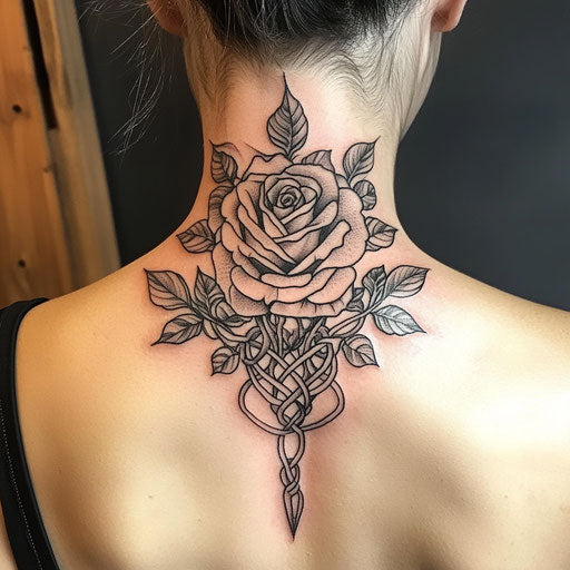 Rose Neck Tattoo Tattoo Outlines