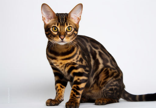 Black and tan Bengal cat in dark yellow and light maroon style