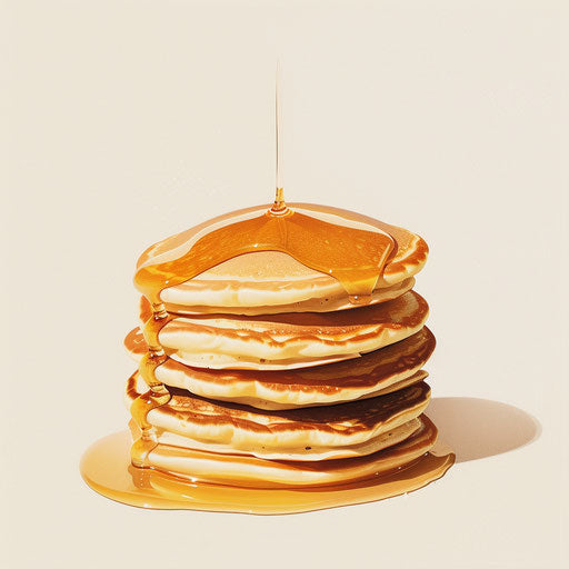 Pancake clipart in realistic style on flat white background