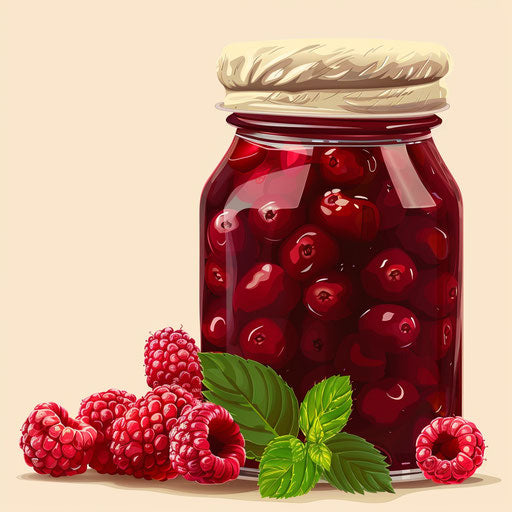 Realistic jam clipart with detailed wings on flat random background