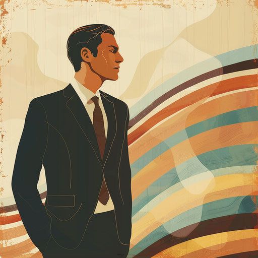 Line leader clipart with random background in realistic style