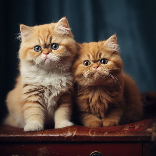 Two exotic shorthair cats