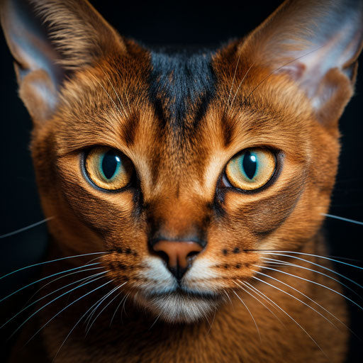 Abyssinian cat close-up of the face