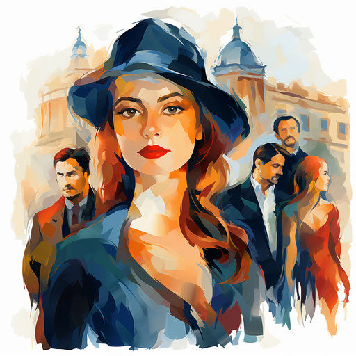 Culture clipart in the style of Impressionistic Art