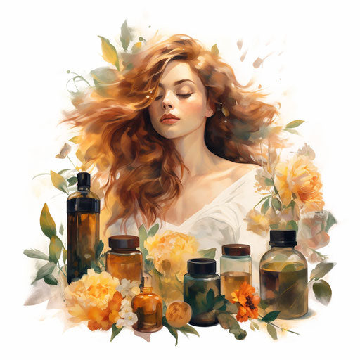 Self care illustration in Oil painting style on white background