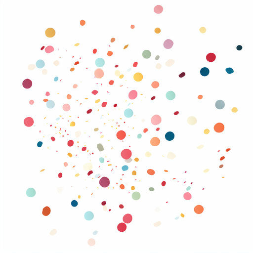 Confetti clipart in minimalist style, on a white background