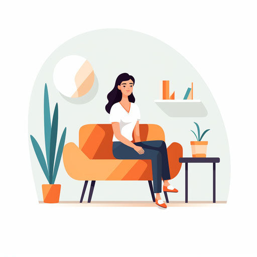 Minimalist style artwork of a patient on white background