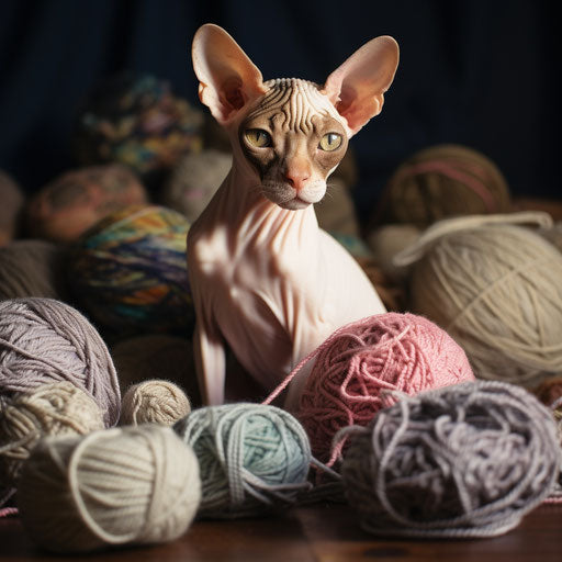 Cornish rex playing with yarn
