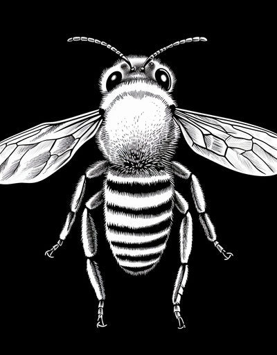 Bee vector cartoon drawing hand style finlay