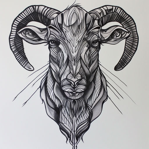 Black sheep tattoo drawing inspired by Art deco