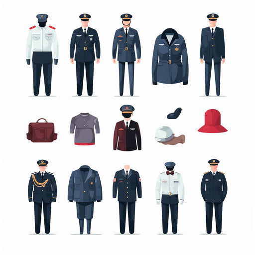 Minimalist style uniform clipart, on white background