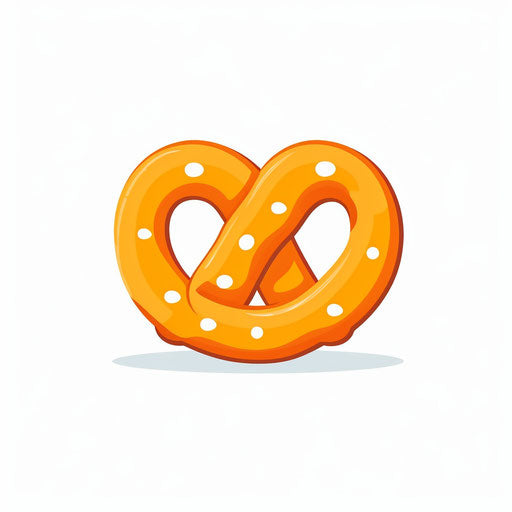 Minimalist pretzel sketch on white background