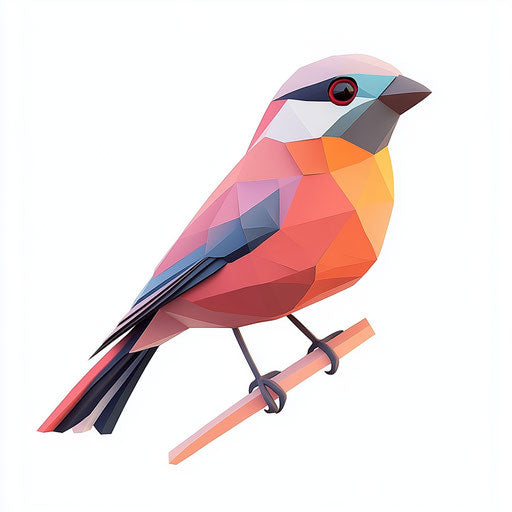 3D sparrow in photorealistic style with flat white background
