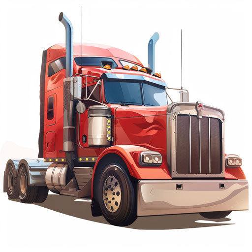 Cartoon truck in photo realistic style