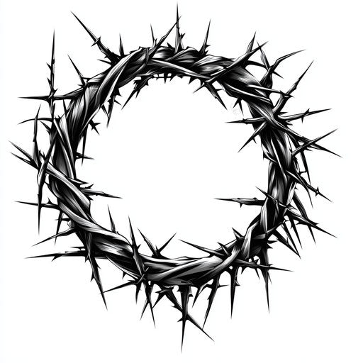 Religious tattoo sketch for men with crown of thorns