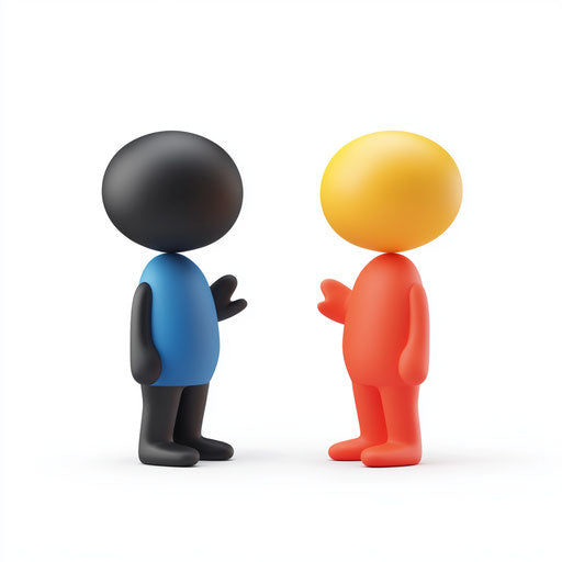 3D conversation with flat white background, isolated clipart