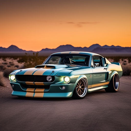 Classic Mustang GT Shelby car in pastel colors