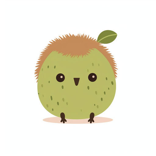 Minimalist style kiwi clipart on white background