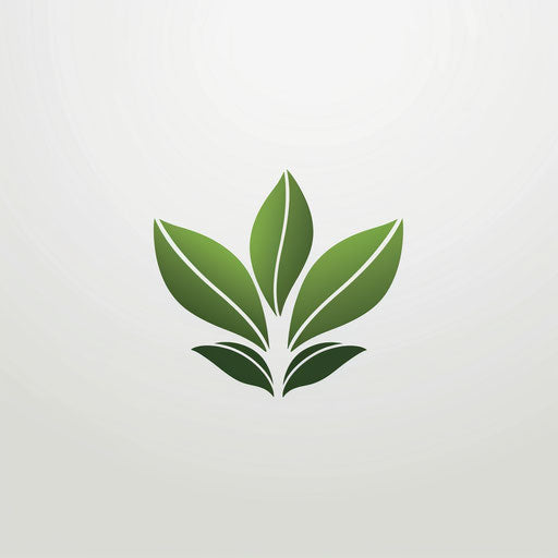 Brand logo design with green leaf motifs and eco-friendly colors, on a clean white background