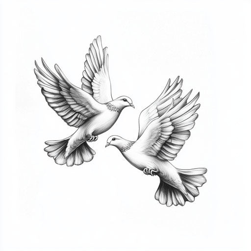 Arm tattoo design with flying doves