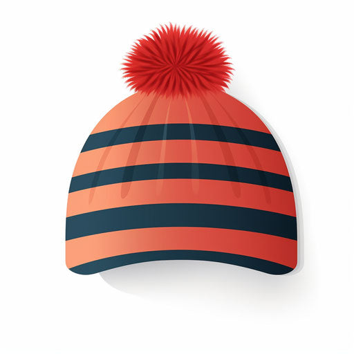 Winter hat clipart in the style of Minimalist, on white background