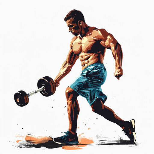 Realistic workout clipart with flat random background