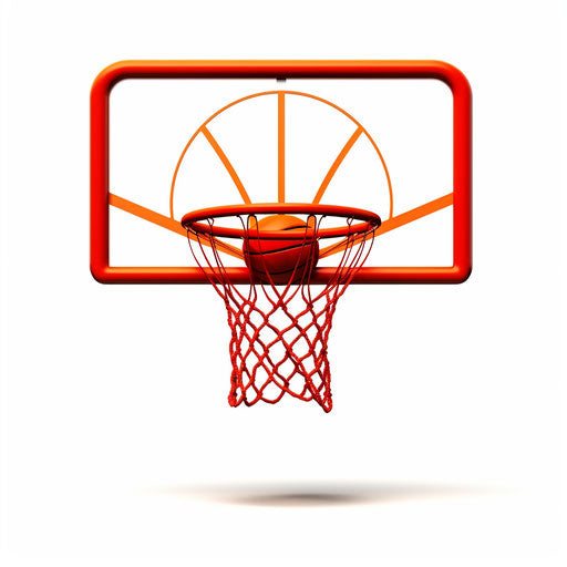 Minimalist basketball hoop clipart on white background