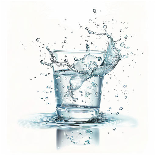 Realistic drinking water clipart on flat white backdrop