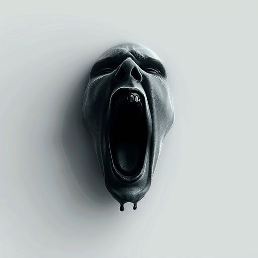 Scream clipart in photo realistic style with flat white background