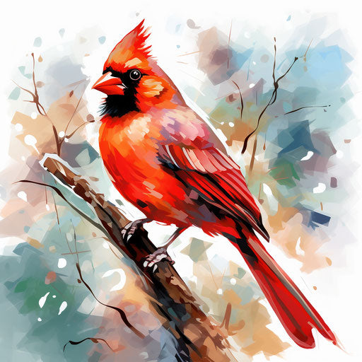 Cardinal clip art in the style of Impressionistic Art