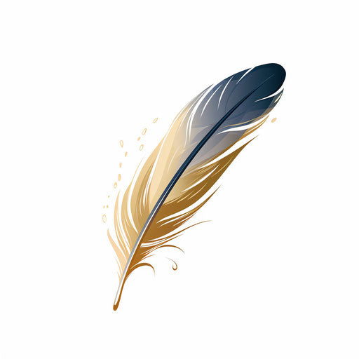 Minimalist style illustration of quill on white background