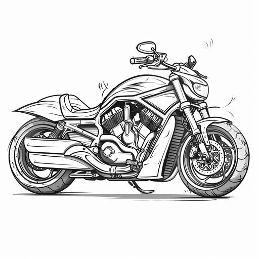 Minimalistic motorcycle tattoo design in fine line style