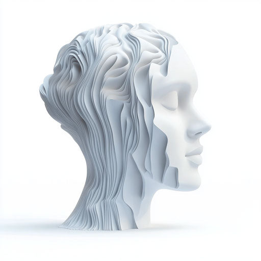 3D mental health in photo realistic style on flat white background, isolated clipart