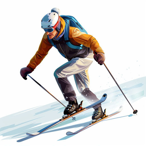 Realistic cross country clipart on flat white background