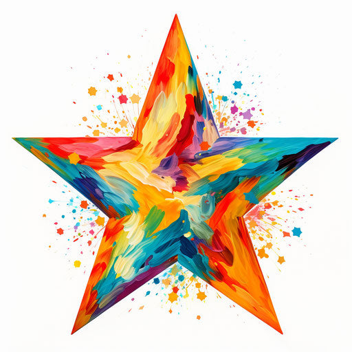 Star clipart png in the style of Impressionistic Art, on white background
