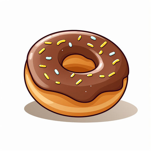 Minimalist-style donut clipart on white background