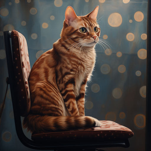 Cat on computer chair