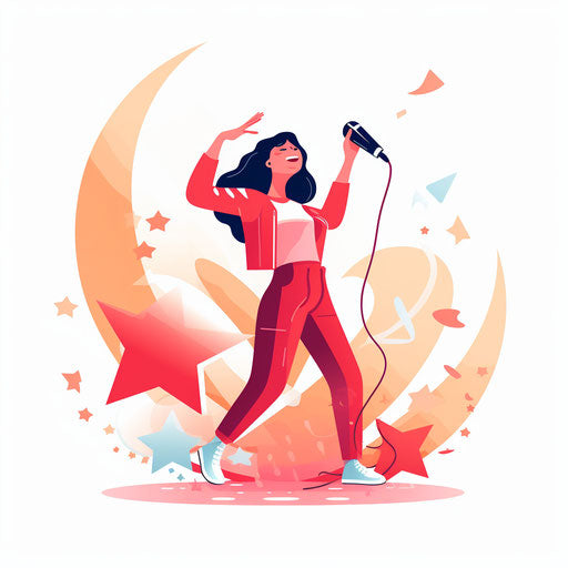 Karaoke clipart in Minimalist style on white background