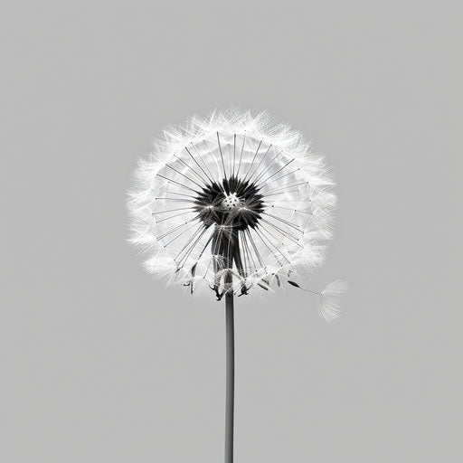 Dandelion clipart with photo realistic style and detailed wings