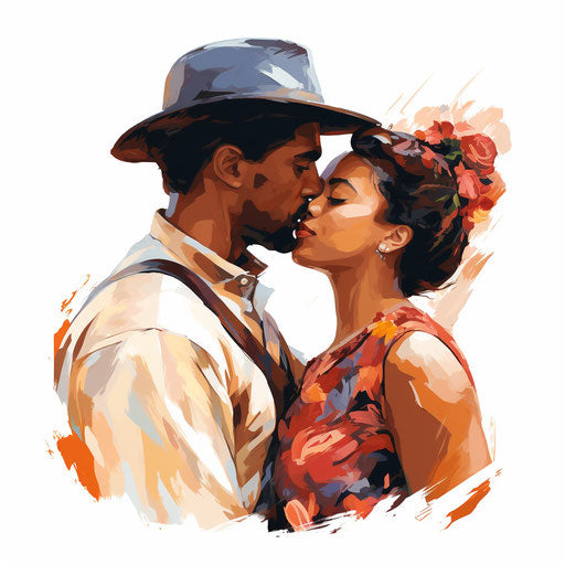 Juneteenth clipart in the style of Oil painting, on a white background