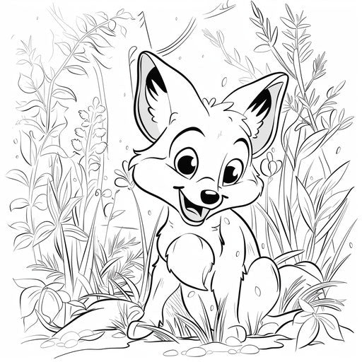 Cartoon fox in playful setting Butch Hartman style