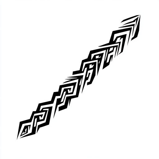 Tribal armband tattoo with bold black zigzag patterns